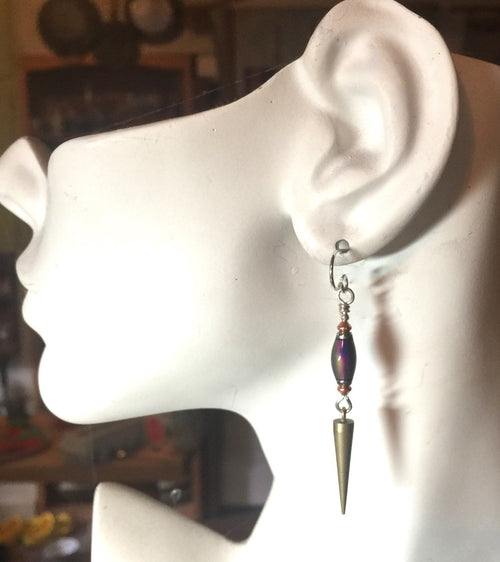 Earrings Thermal Color Changing Like Wow With French Clock Weights by Kate Drew-Wilkinson