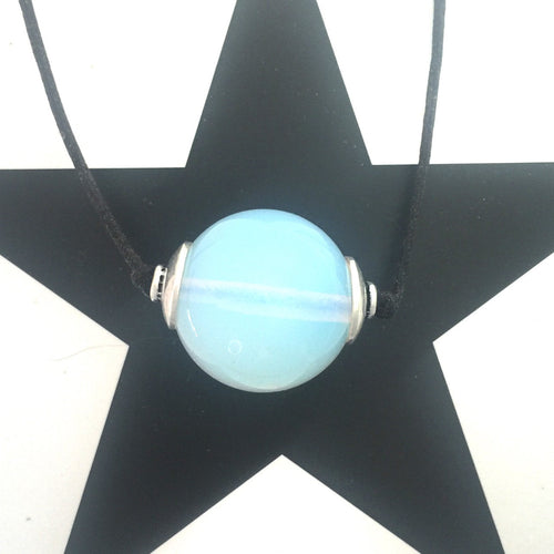 Opalino Bead on Two Knot Sliding Cord Necklace