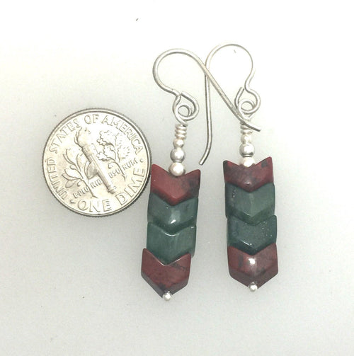 Earrings Interlocking Stone Beads