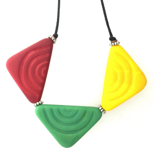 Reggae Colors Glass Traditional African Pendant