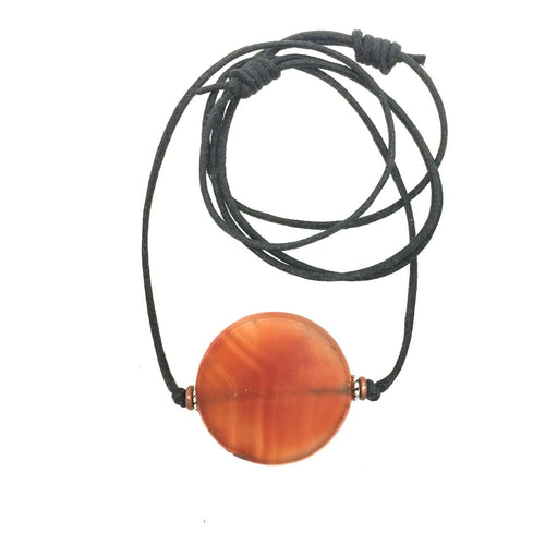 NovSale Ancient Indus Valley Carnelian Disk Bead Necklace #4