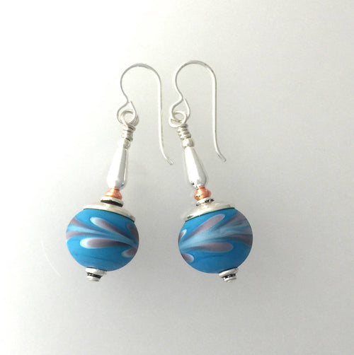 Lamp Work Glass and Sterling Silver Earrings. #4