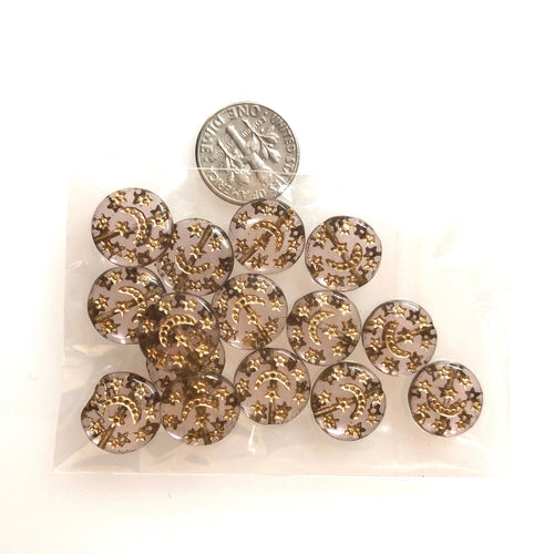 Bohemian Pressed Glass Mecca Beads