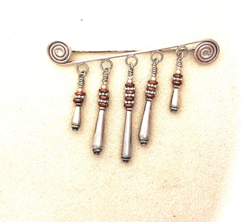 Brooch Silver And Copper Bisbee Series