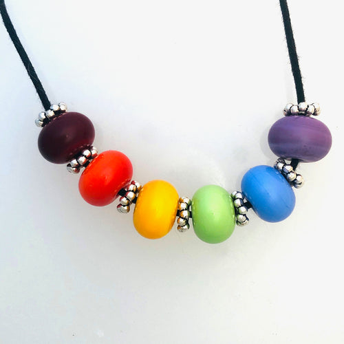 Rainbow Lamp Work Beads Unset   Kate Drew-Wilkinson
