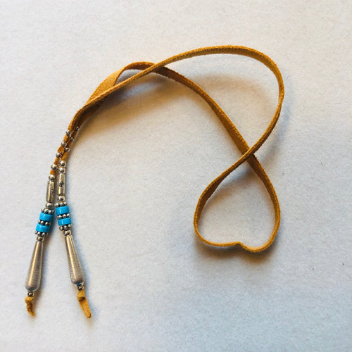 A Short little Turquoise and Silver Hairtie to Match Earrings  Kate Drew-Wilkinson