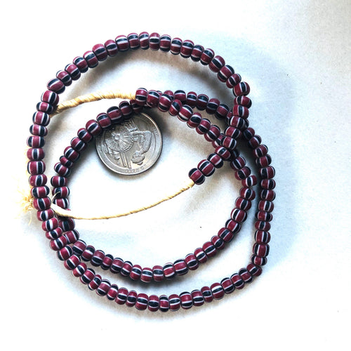 African Trade Beads Brown on Original Raffia  Kate Drew-Wilkinson