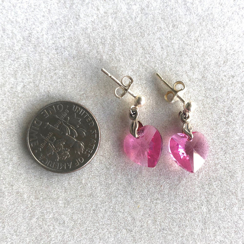 Swarovski Rose Crystal Heart Earrings  Kate Drew-Wilkinson