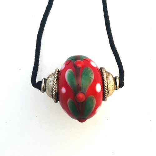 Christmas Lamp Work Bead and Silver   Kate Drew-Wilkinson