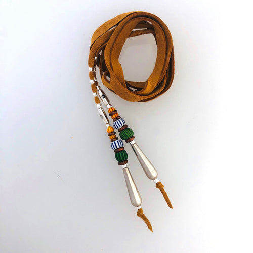 African Trade Bead hair Tie  22 ins   Kate Drew-Wilkinson