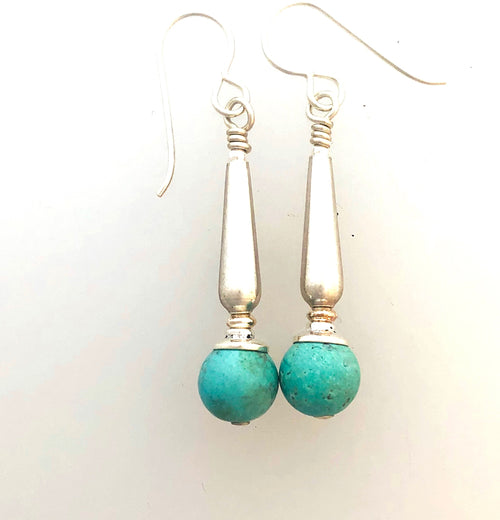 Turquoise and Sterling Silver Earrings   Kate Drew-Wilkinson
