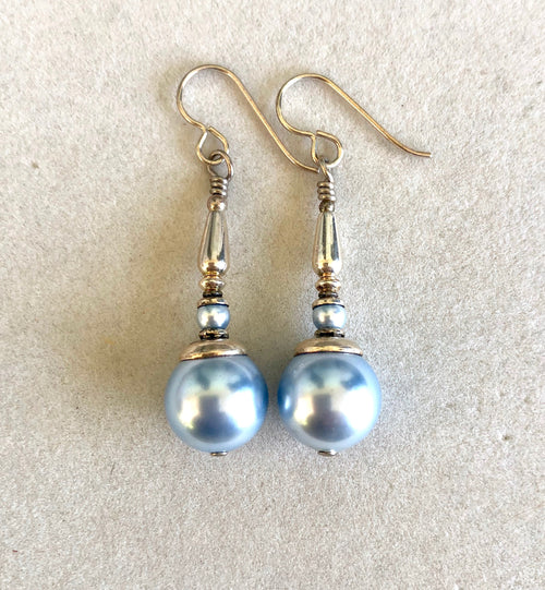 Swarovski Crystal Light Blue Pearls 12 mm   Kate Drew-Wilkinson