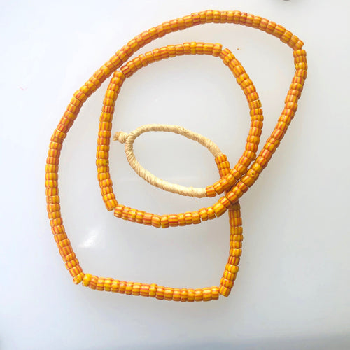 Destash African Trade Beads #3 Yellow and Orange  Kate DW On Original Raffia