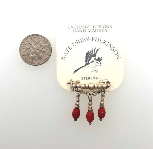 Pin Brooch Mediterranean Coral  KateDW