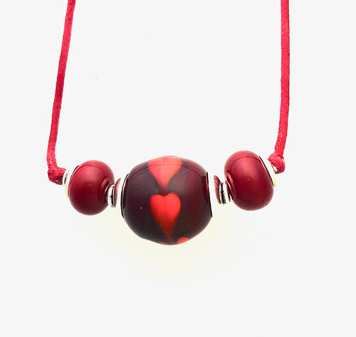 Valentine Three Bead Necklace