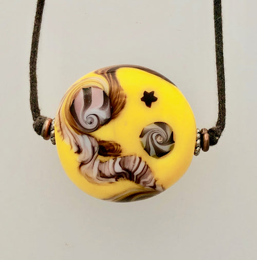 Lamp Work Yellow Bead  KateDW