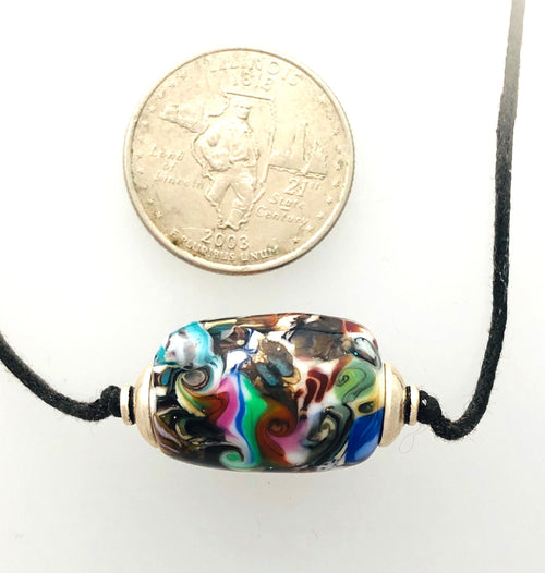 Lamp Work "Chaos" Abstract Painting Bead  Kate Drew-Wilkinson KateDW