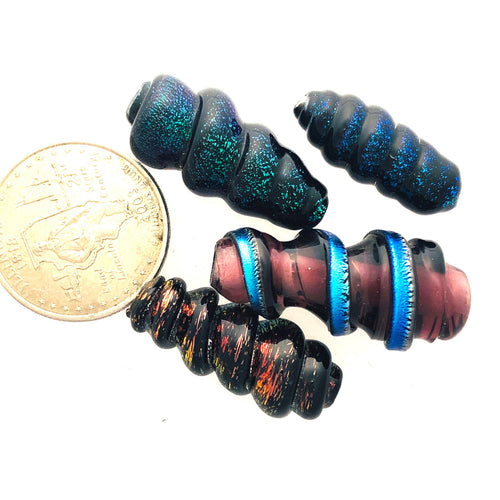 Lamp Work Dichroic Beads by KateDW