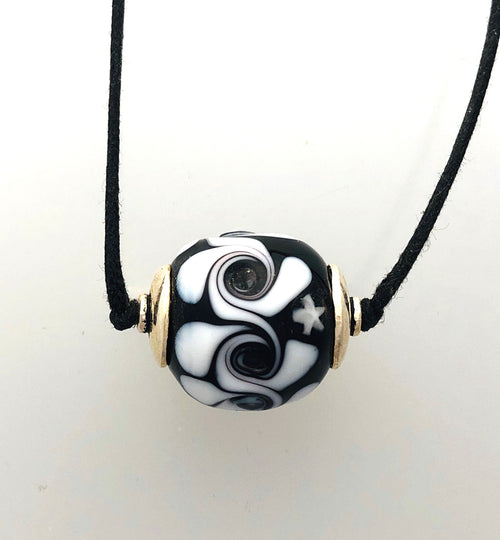 Lamp Work Bead Necklace with Star.