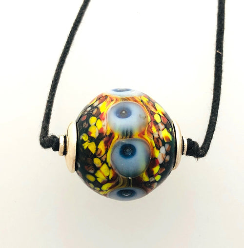 Lamp Work Bead with Bubble Windows  KateDW