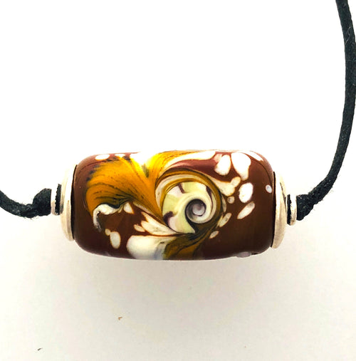 Lamp Work 4 Sided Bead Boy Bead  Kate Drew-Wilkinson
