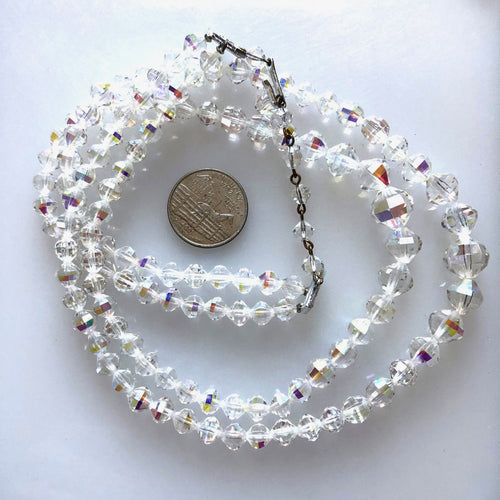 Vintage AB Crystal Necklace .  KateDW