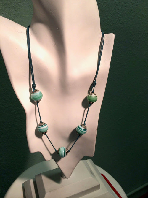 Green Glass, Recycled Glass Necklace
