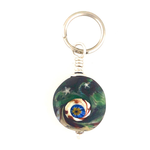 Lamp Work Strong Little Key Ring or Zip Pull