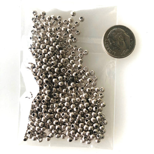 Pewter Large Hole 2.5 MM Beads