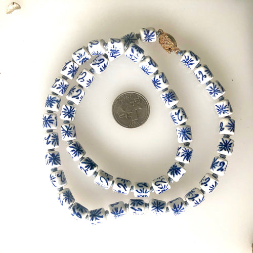 Chinese Porcelain Hand Knotted Vintage Necklace