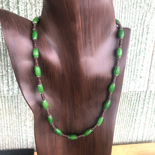 African Trade Bead Necklace With Copper from Giriama Tribe. 18 ins Choker   Kate Drew-Wilkinson