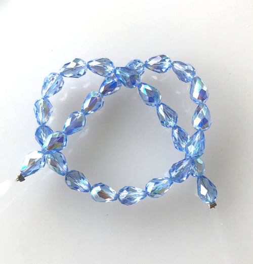 Destash Swarovski Crystal Teardrop Beads 5500 - 9x6mm - 26 pcs - Lt Sapphire