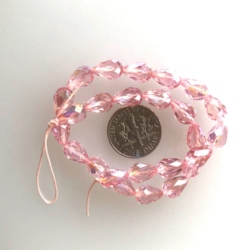 Destash Swarovski Crystal Teardrop Beads 5500 - 9x6mm - 25 pcs - Rose