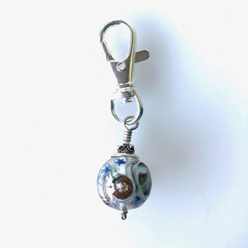 Lamp Work Bead Clip Marble Angel Bead #1 Signed.