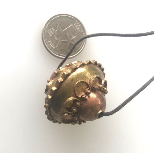 Hollow Ornate Brass Bead