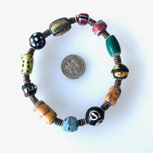 African Trade Bead Men's Bracelet