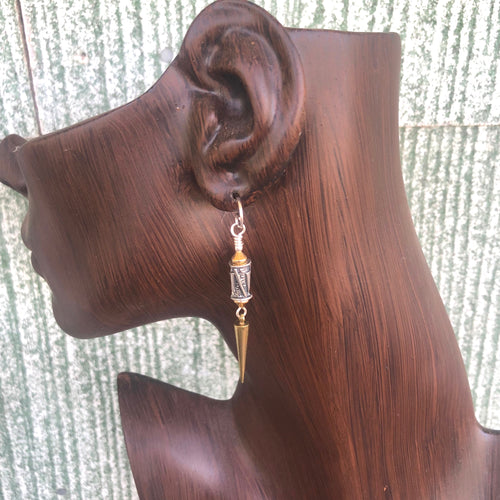 Earrings Vintage Israeli Silver and French Clock Weights