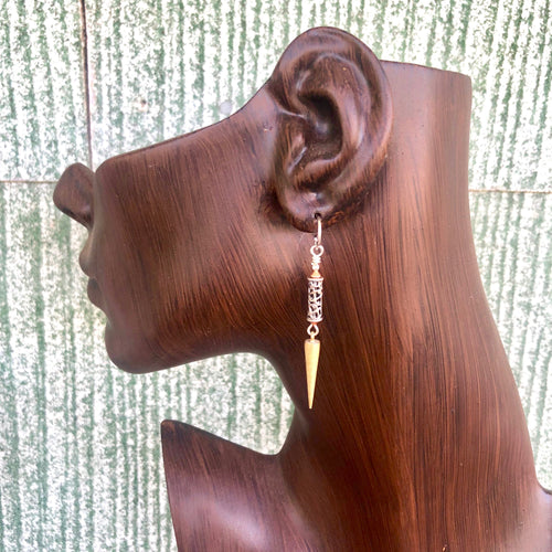 Dangle Earrings French Clock Weights and Israeli Silver