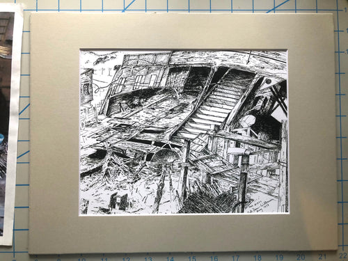 Pen and Ink Print San Rafael Ferry Melting Down