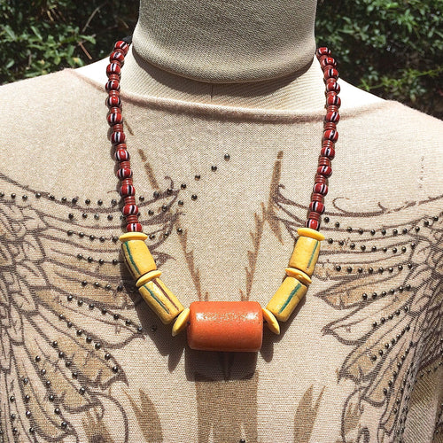 Rare AFrican Trade Beads in Necklace   KateDW