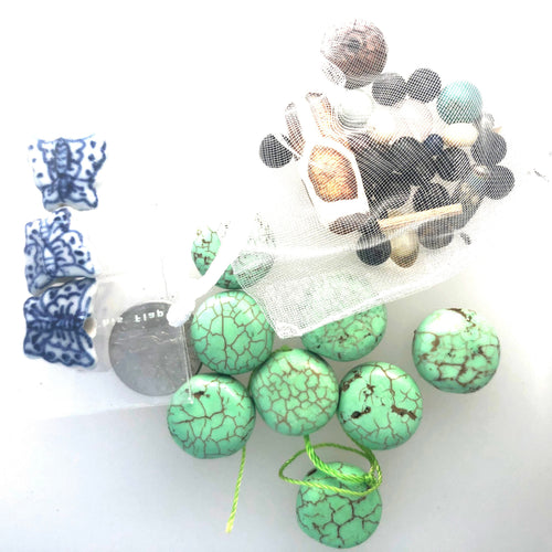Destash Green Stone Beads etc