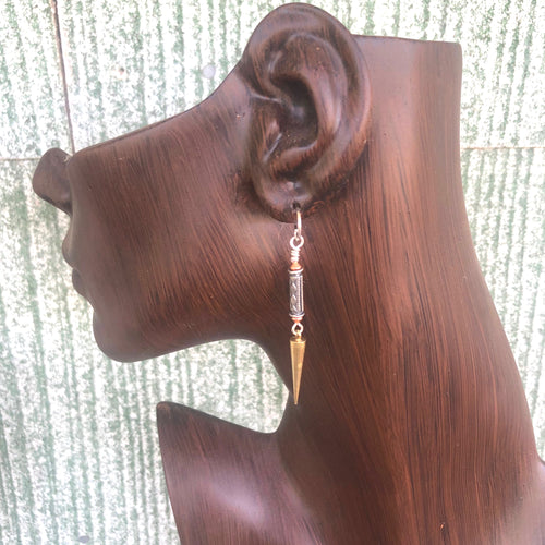 Dangle Earrings Uptown Tribal Collection Israeli Silver and French Clock Weights