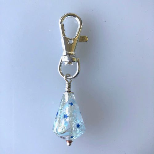 Lamp Work Dichroic Glass Bead Clip  Signed