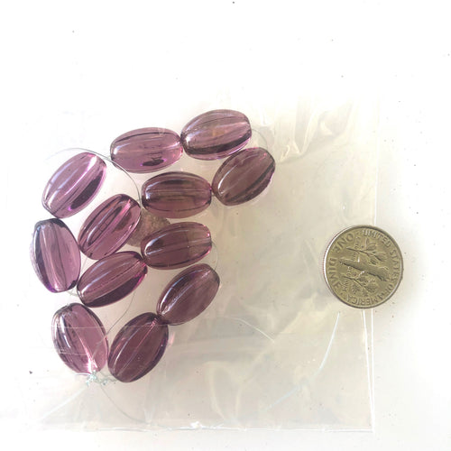 Vintage German Amethyst Glass Beads