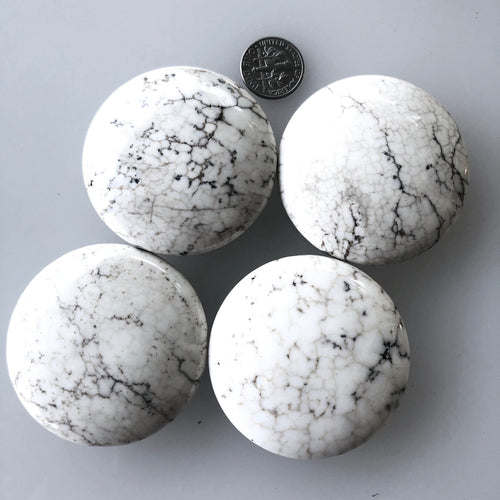 Large Howlite Disk Beads 2 inches across