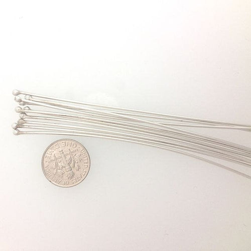 Sterling Silver Head pins 4 inch 18 gauge