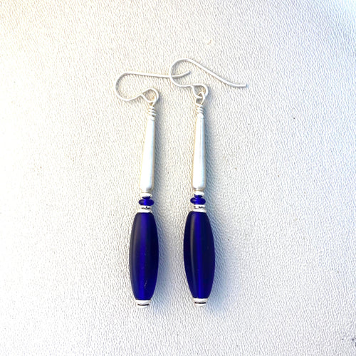 Earrings Cobalt and Sterling Silver.