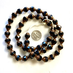 Black and Gold Rich Beautiful Rare Vintage Glass Beads