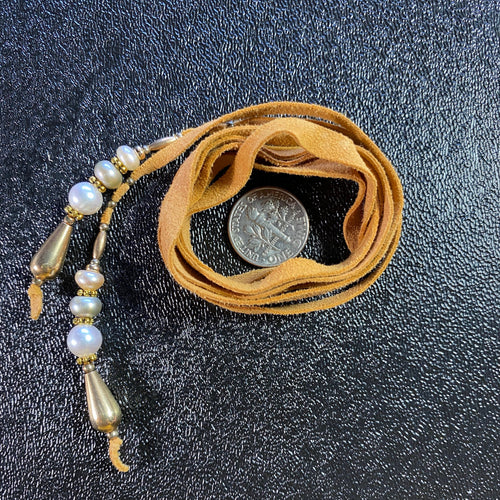 Hair Ties 14 ct Gold and Pearls  Katedw
