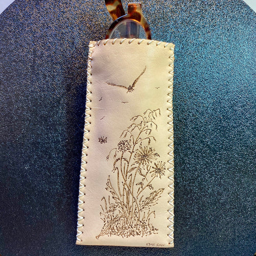Leather Spectacle Case with Freehand Burning